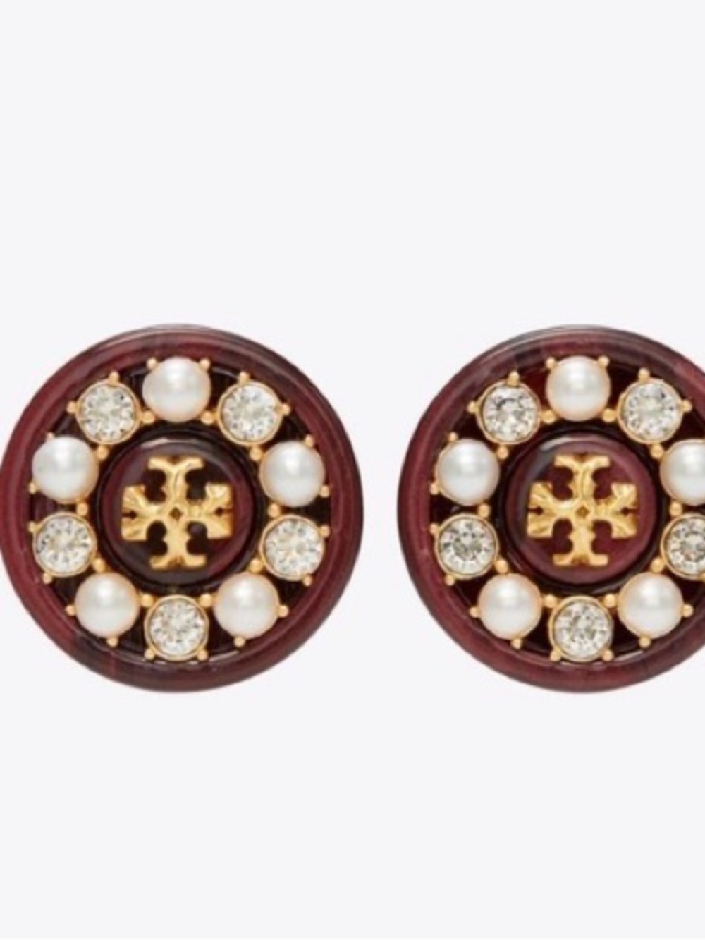 NWOT Tory Burch Roxanne Small Button Stud Earrings